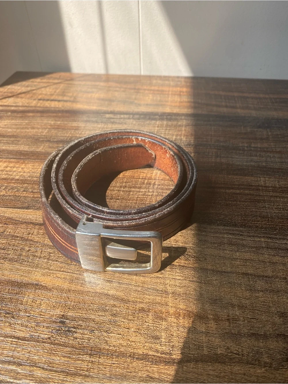 Vintage Handtooled Leather Belt, 34”
